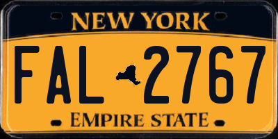 NY license plate FAL2767