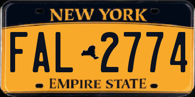 NY license plate FAL2774