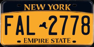 NY license plate FAL2778