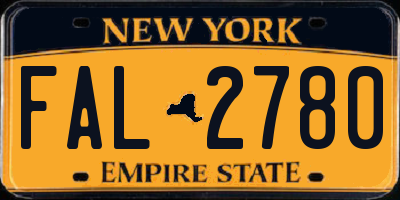 NY license plate FAL2780