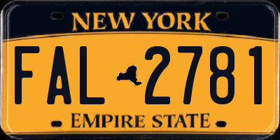 NY license plate FAL2781