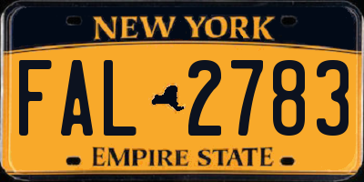 NY license plate FAL2783