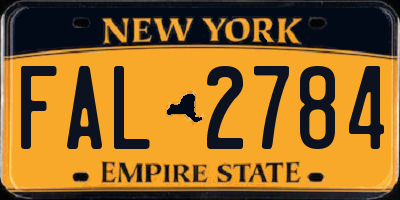 NY license plate FAL2784