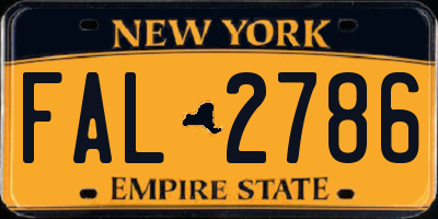 NY license plate FAL2786