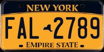 NY license plate FAL2789