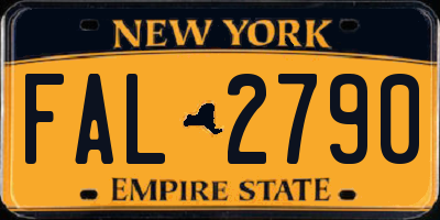 NY license plate FAL2790