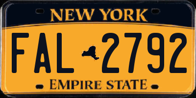 NY license plate FAL2792