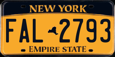 NY license plate FAL2793