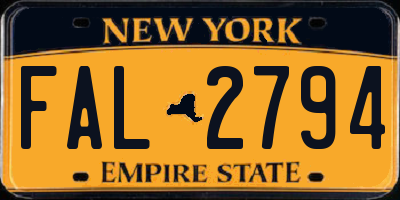 NY license plate FAL2794