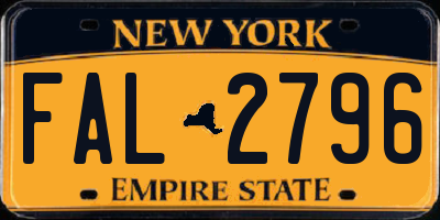 NY license plate FAL2796