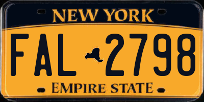 NY license plate FAL2798