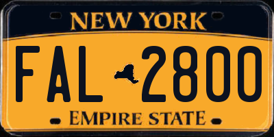 NY license plate FAL2800