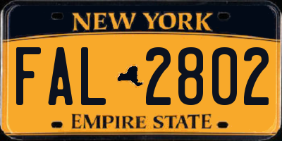 NY license plate FAL2802