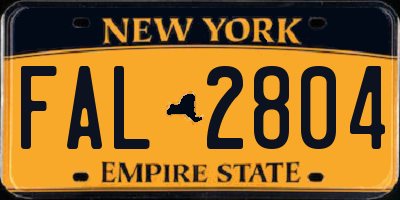 NY license plate FAL2804