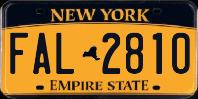 NY license plate FAL2810