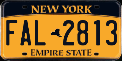 NY license plate FAL2813