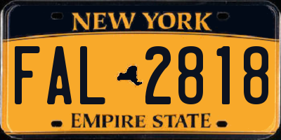 NY license plate FAL2818