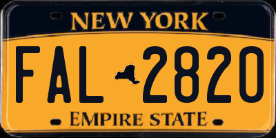 NY license plate FAL2820