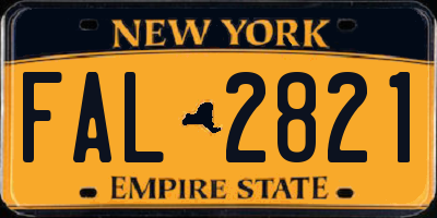 NY license plate FAL2821