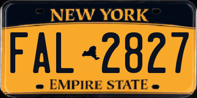 NY license plate FAL2827