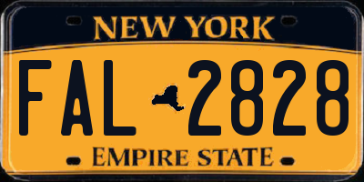 NY license plate FAL2828