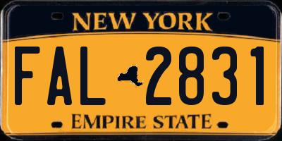 NY license plate FAL2831