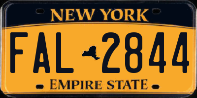 NY license plate FAL2844