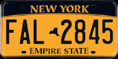 NY license plate FAL2845