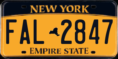 NY license plate FAL2847