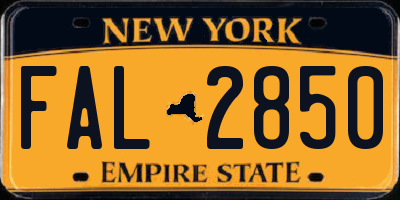 NY license plate FAL2850