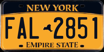 NY license plate FAL2851