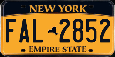 NY license plate FAL2852