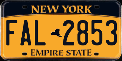 NY license plate FAL2853