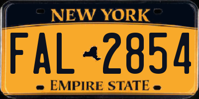 NY license plate FAL2854