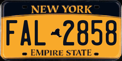 NY license plate FAL2858