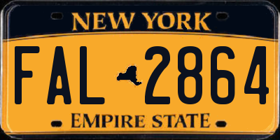 NY license plate FAL2864