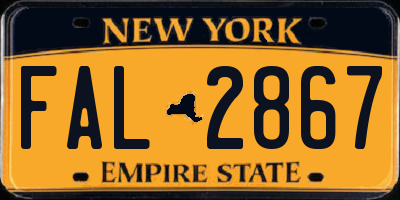 NY license plate FAL2867