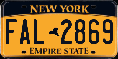 NY license plate FAL2869