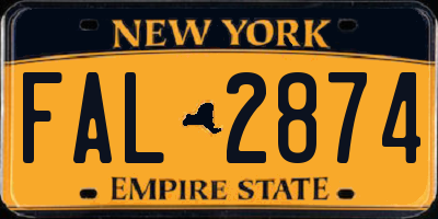 NY license plate FAL2874