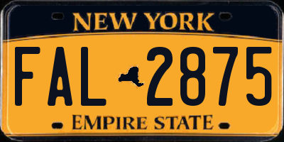 NY license plate FAL2875