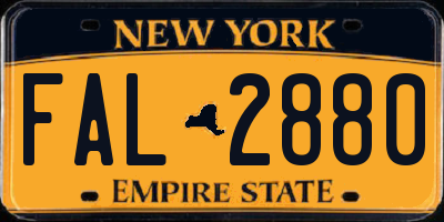 NY license plate FAL2880