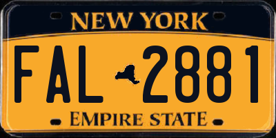 NY license plate FAL2881