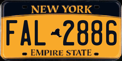 NY license plate FAL2886