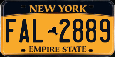 NY license plate FAL2889