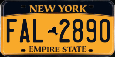 NY license plate FAL2890