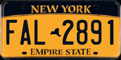 NY license plate FAL2891