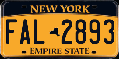 NY license plate FAL2893