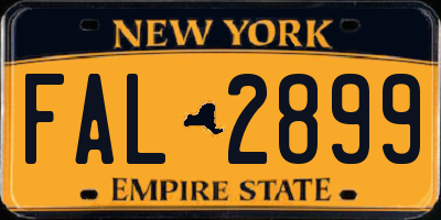 NY license plate FAL2899