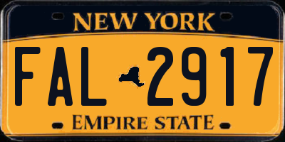 NY license plate FAL2917