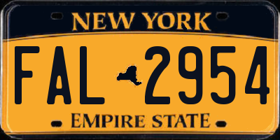 NY license plate FAL2954